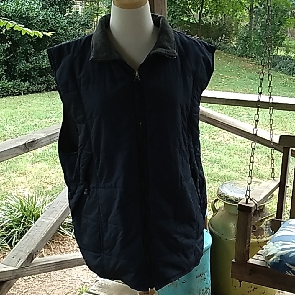 Mens Old College Inn XXL blue gray puffy vest